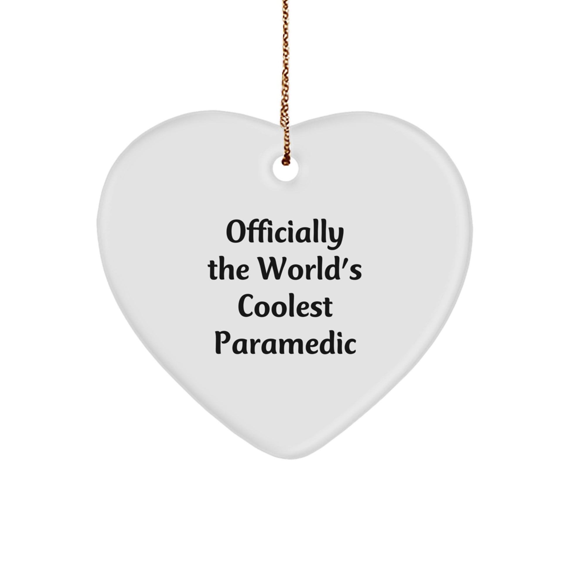 'Officially The World's Coolest Rescue Worker' Heart Ornament, Rescue Worker Gifts from Men to Friends, Unique Christmas Unique Gifts for Rescue Worker - Image 1