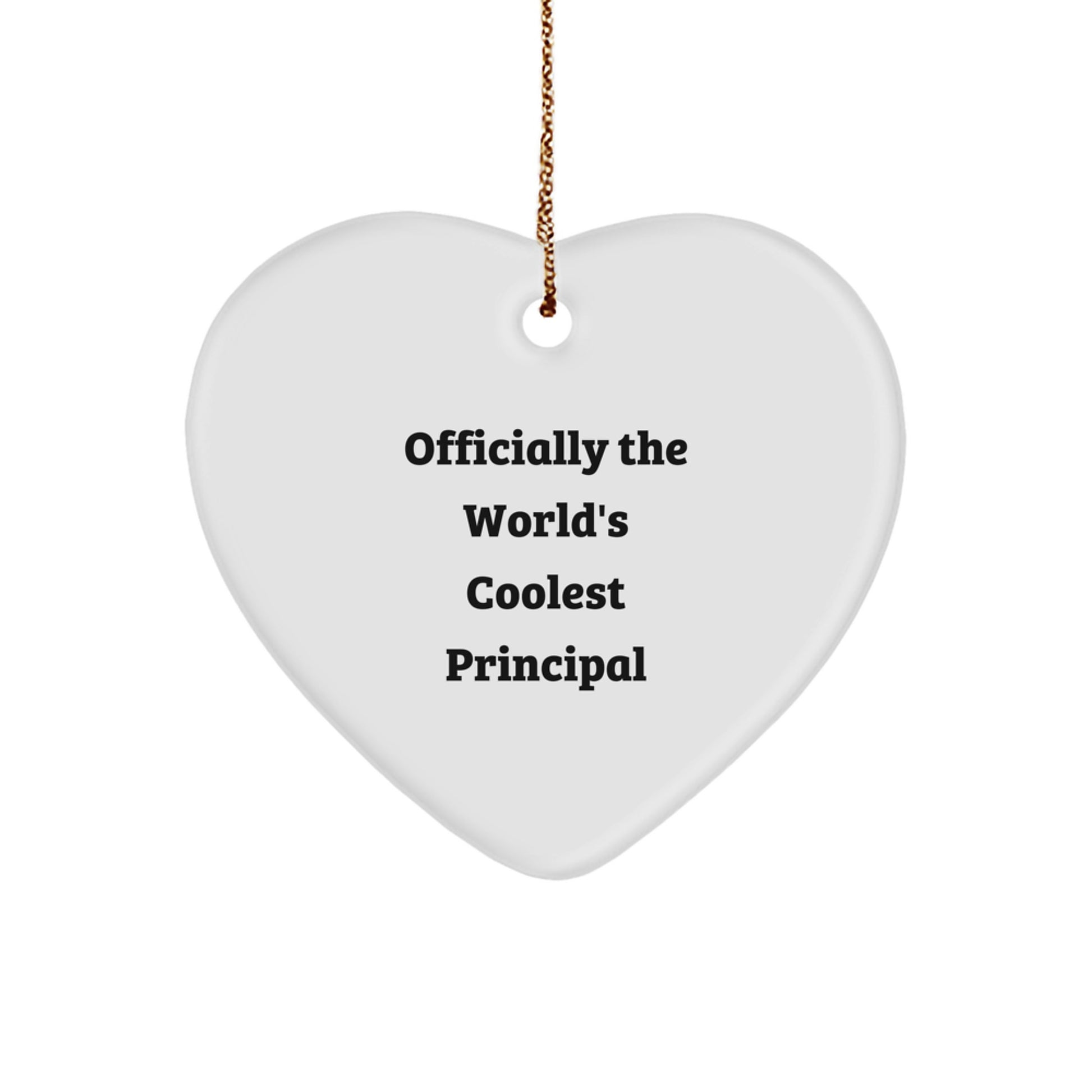 Funny Principal Heart Ornament Gifts from Men to Friends, Officially The World's Coolest Principal - Image 1