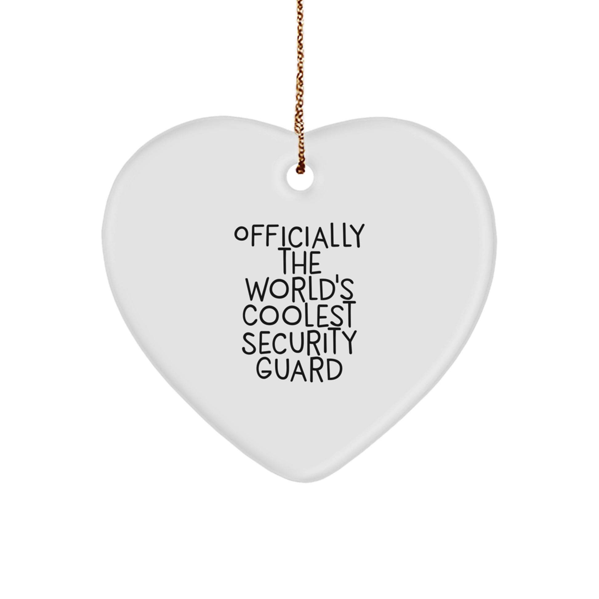 Funny Heart Ornament Gifts from Men for Security Guard - Officially The Worlds Coolest Security Guard - Christmas Unique Gifts - Image 1