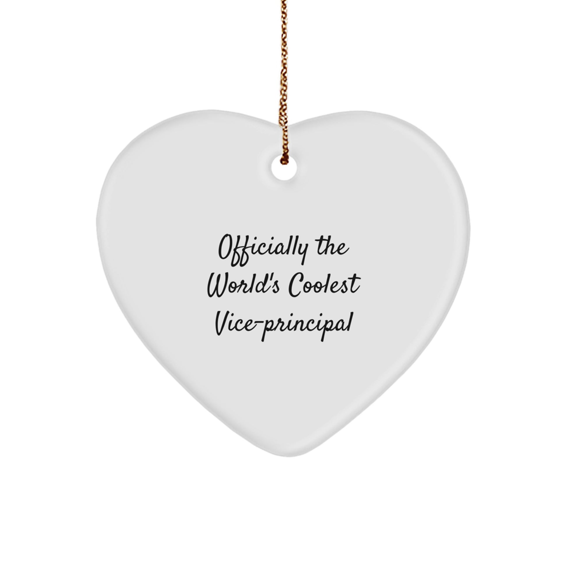 Funny Vice-principal Gifts, Heart Ornament, 'Officially The World's Coolest Vice-principal' Quote, Unique Christmas Unique Gifts from Men to Vice-principal, Loved by Coworkers and Family - Image 1