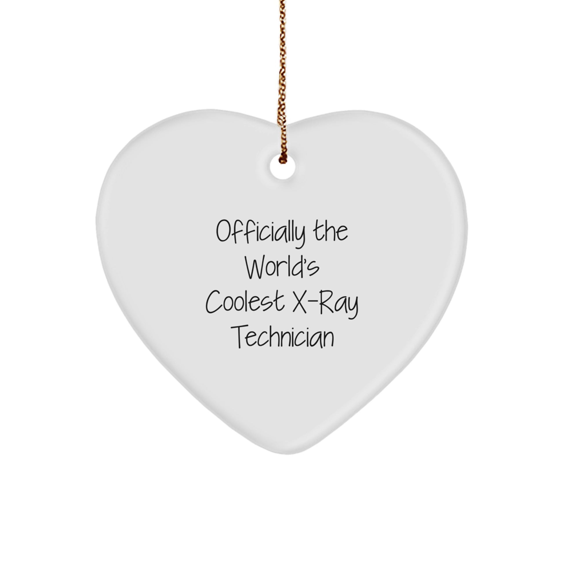 Funny Gift for X-Ray Technician, Heart Ornament, Officially The World's Coolest X-ray Technician, X-Ray Technician Gifts, Christmas Unique Gifts from Friends to X-Ray Technician - Image 1