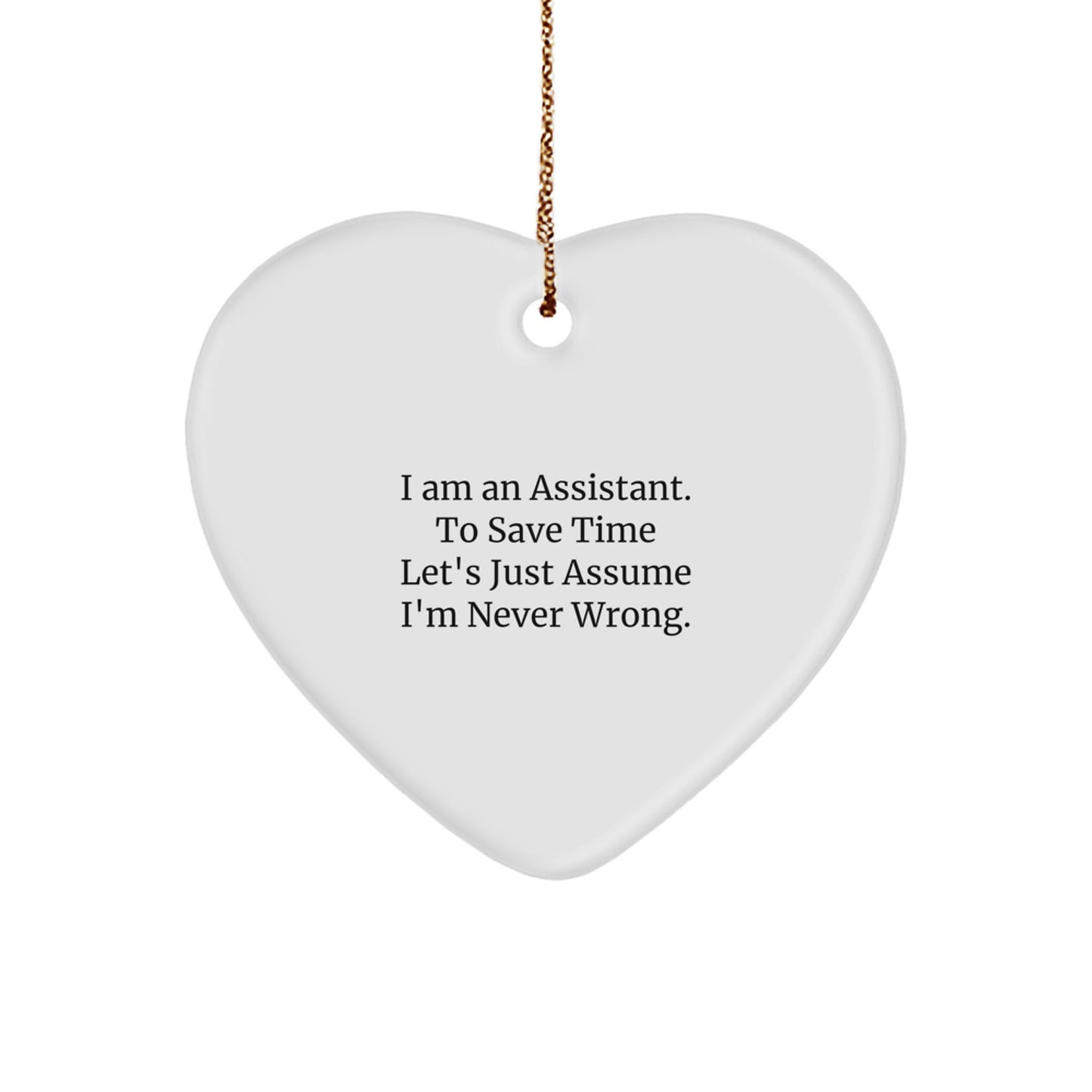 Funny Assistant Gifts from Men to Friends, Heart Ornament for Assistants, Christmas Unique Gifts for Coworkers - Image 1