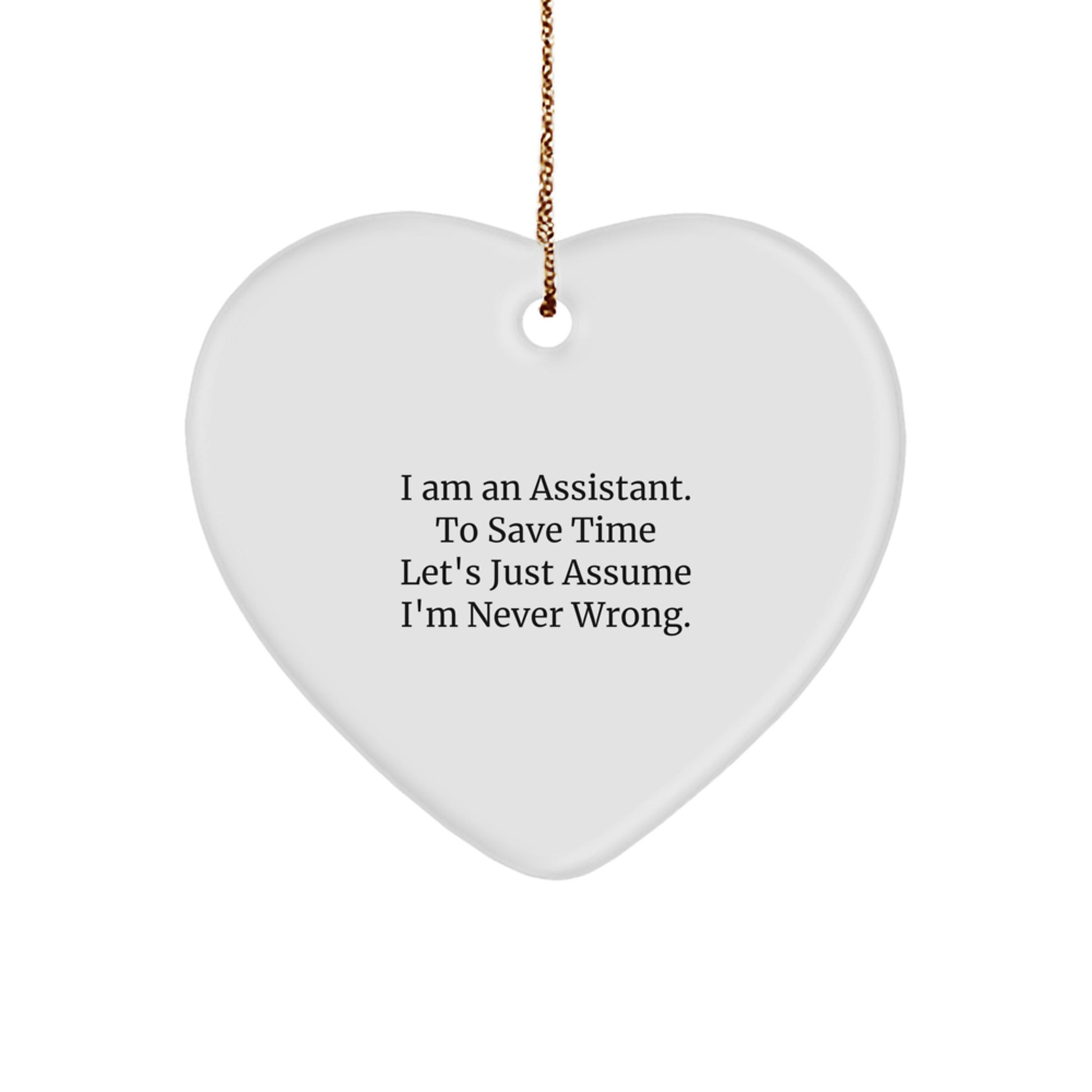 Funny Assistant Gifts from Men to Friends, Heart Ornament for Assistants, Christmas Unique Gifts for Coworkers - Image 1
