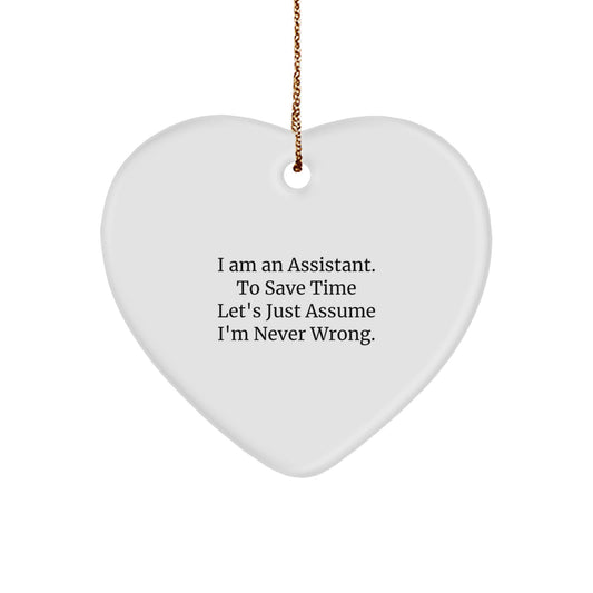 Funny Assistant Gifts from Men to Friends, Heart Ornament for Assistants, Christmas Unique Gifts for Coworkers - Image 1