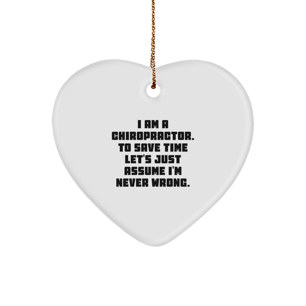 Christmas Unique Gift Heart Ornament for Her Chiropractor Present Funny - Image 1