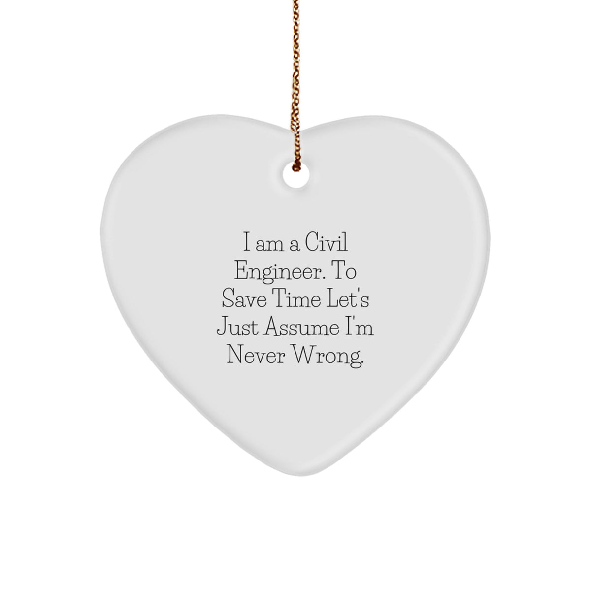 Civil Engineer Keepsake Christmas Ornament for Him Gift - Image 1