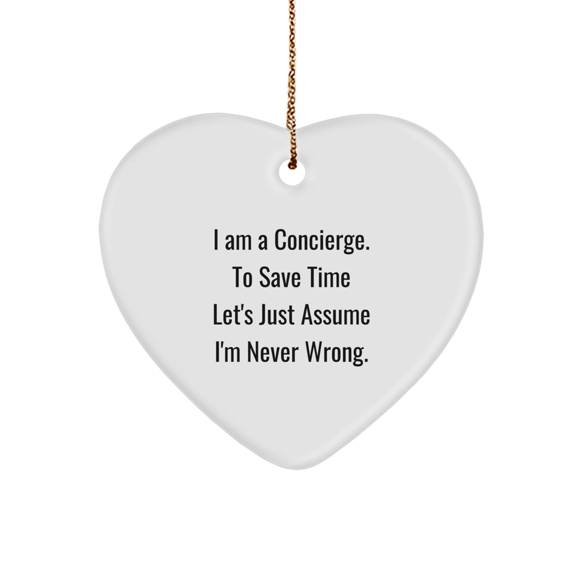 Concierge Keepsake Christmas Ornament for Him Gift Heart Shaped - Image 1