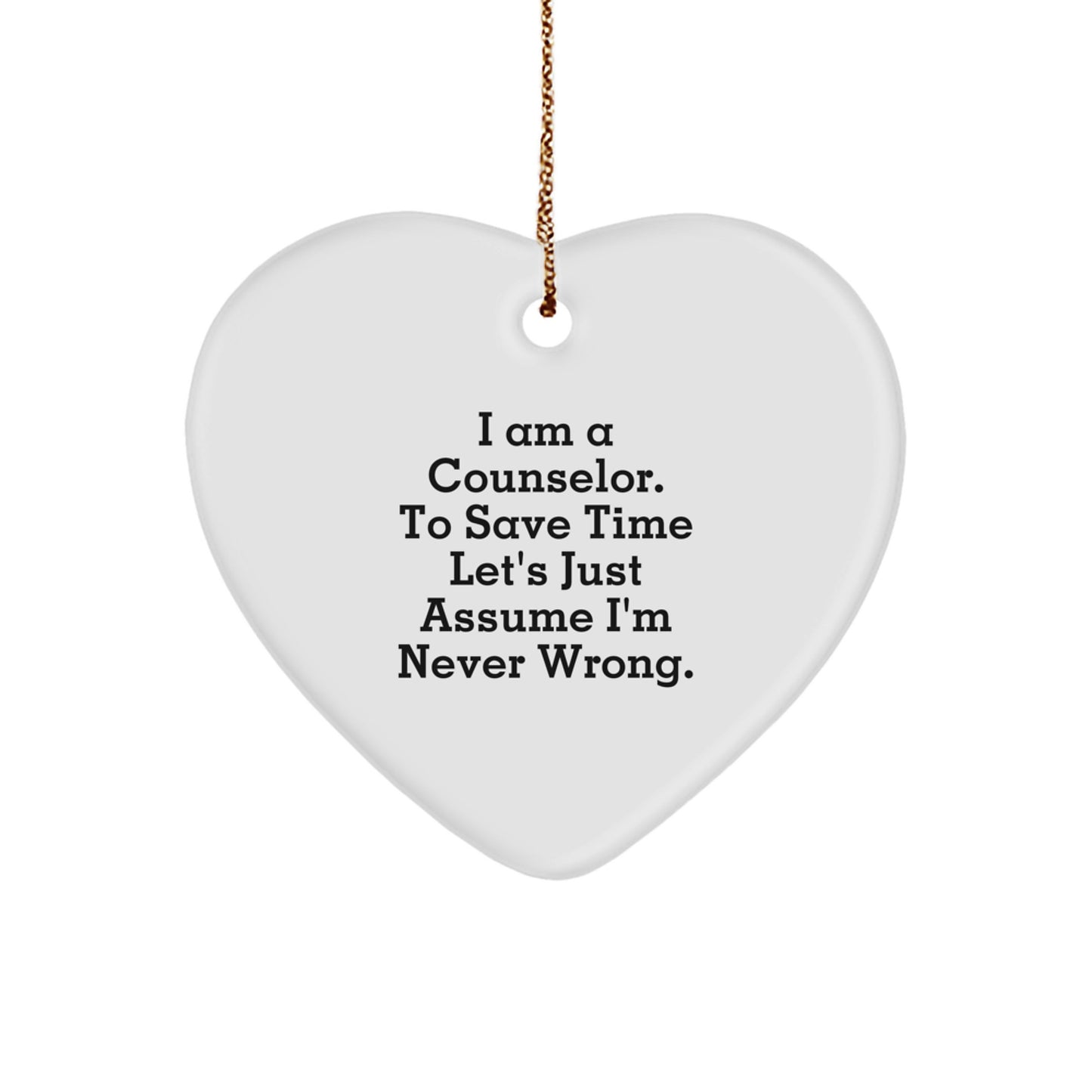 Christmas Gift for Her Counselor Keepsake Heart Ornament Present - Image 1