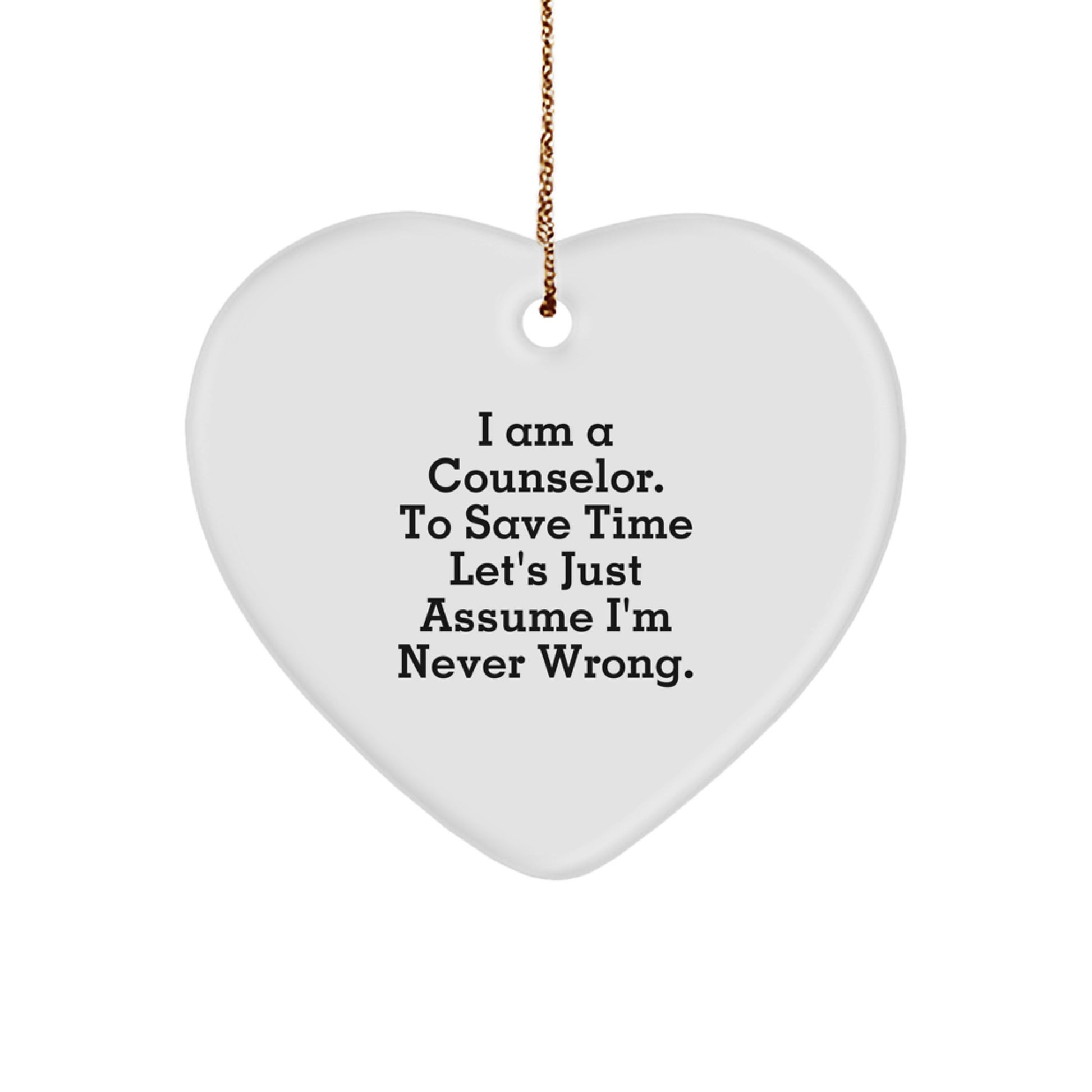 Christmas Gift for Her Counselor Keepsake Heart Ornament Present - Image 1
