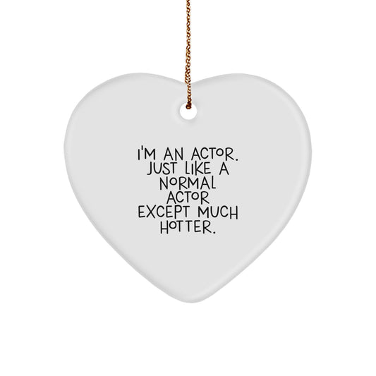 Funny Actor Heart Ornament Gifts from Friends for Actor Men Unique Christmas Decorations - Image 1