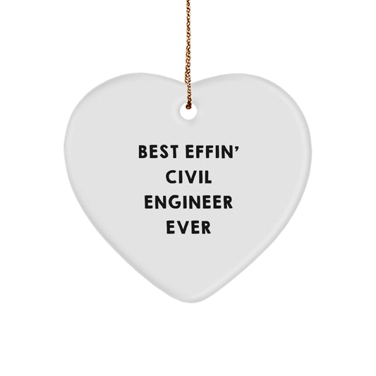 Civil Engineer Heart Ornament Funny Quote Gifts from Friends for Men - Image 1
