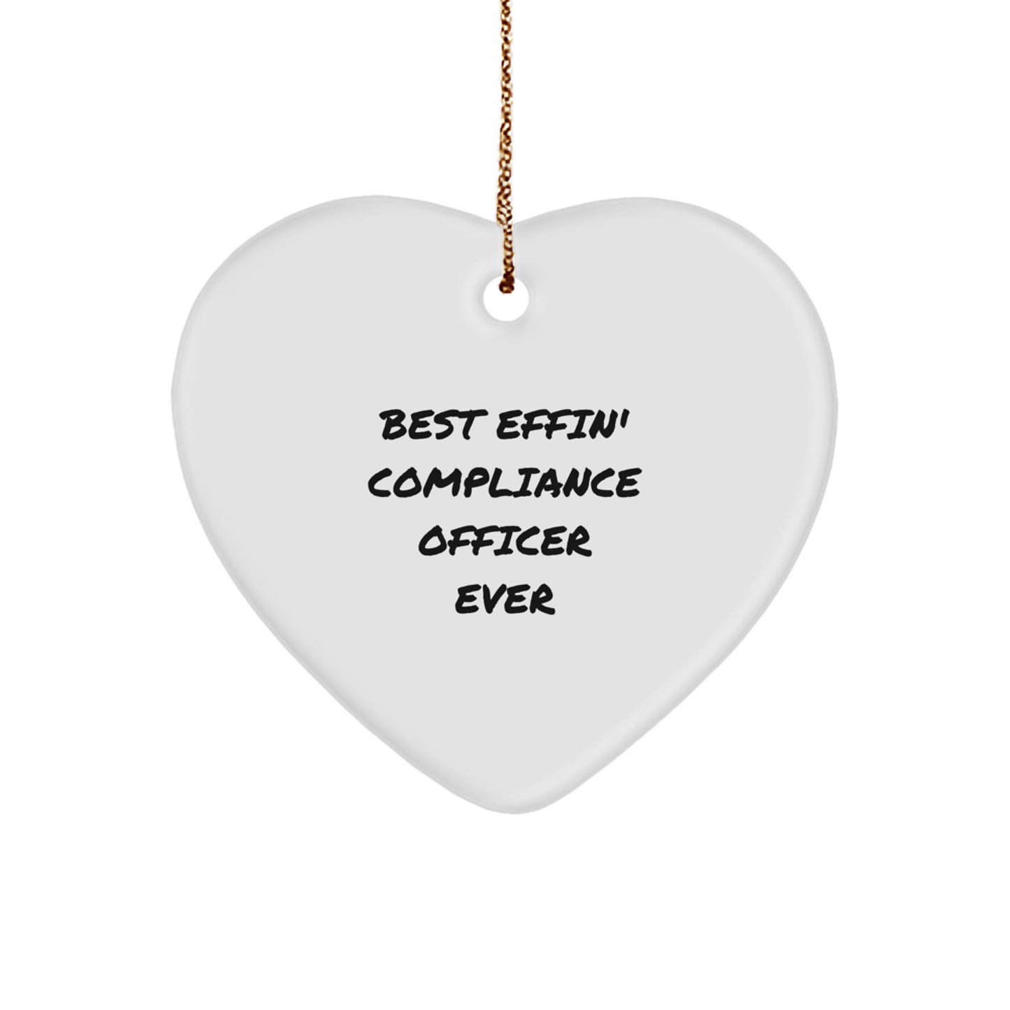 Funny Compliance Officer Heart Ornament Gifts from Friends for Compliance Officers at Christmas Time - Image 1