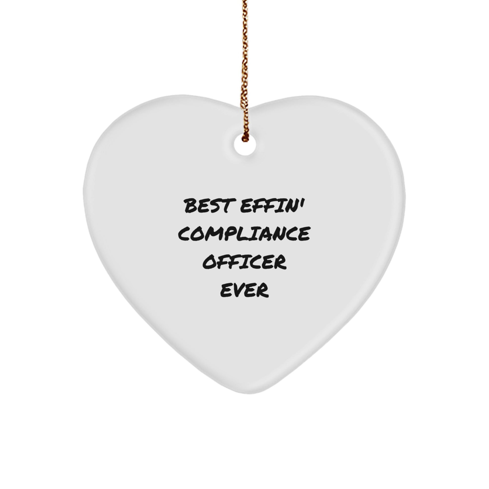Funny Compliance Officer Heart Ornament Gifts from Friends for Compliance Officers at Christmas Time - Image 1