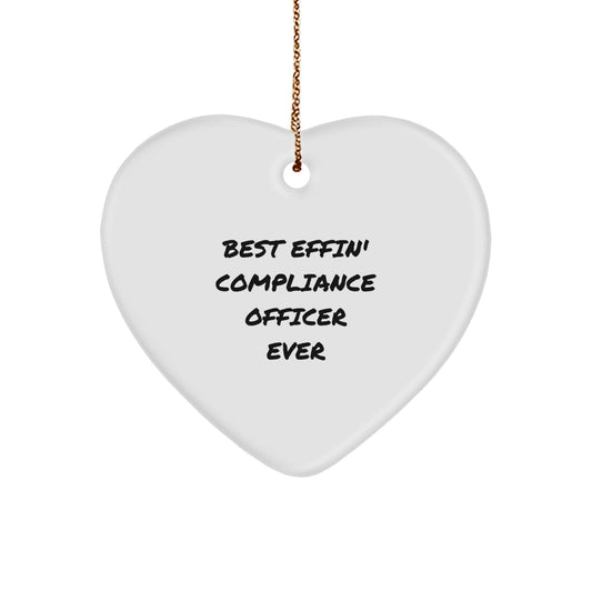 Funny Compliance Officer Heart Ornament Gifts from Friends for Compliance Officers at Christmas Time - Image 1