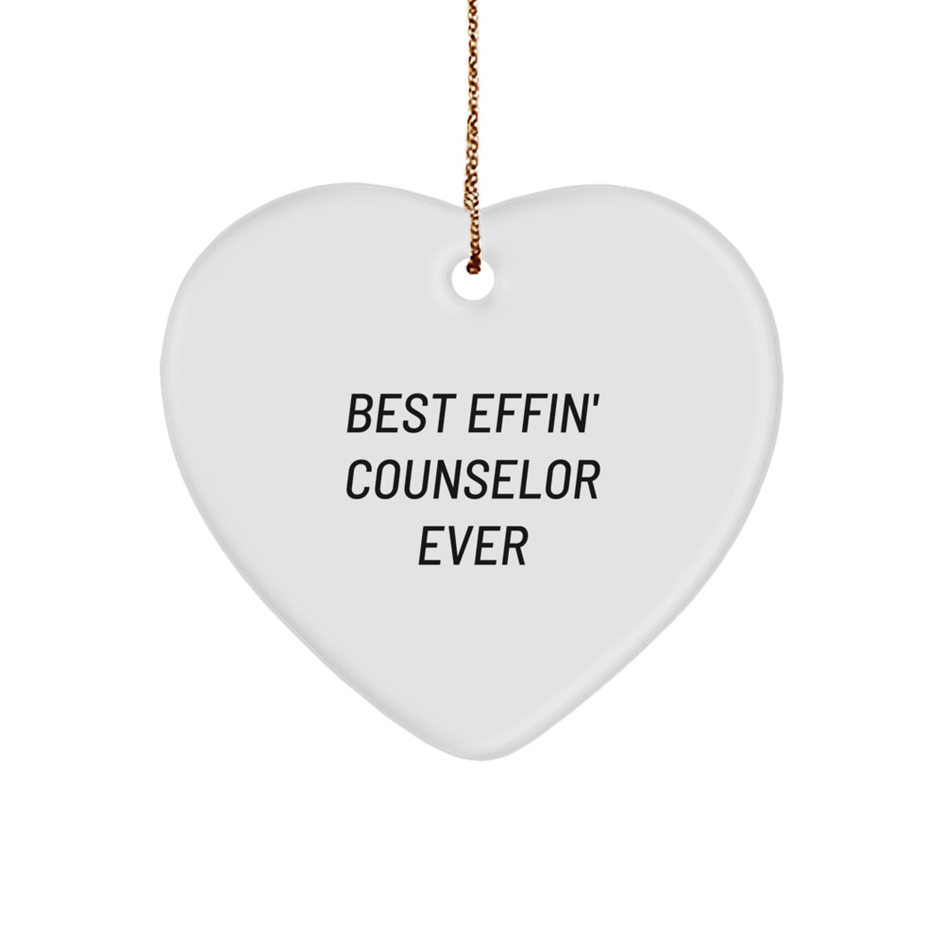 Funny Counselor Gifts from Friends, Heart Ornament Best Effin' Counselor Ever, Unique Christmas Memorable Presents for Counselor - Image 1
