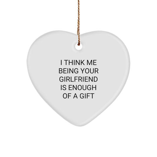 Girlfriend Keepsake Heart-Shaped Christmas Ornament for Him Gift - Image 1