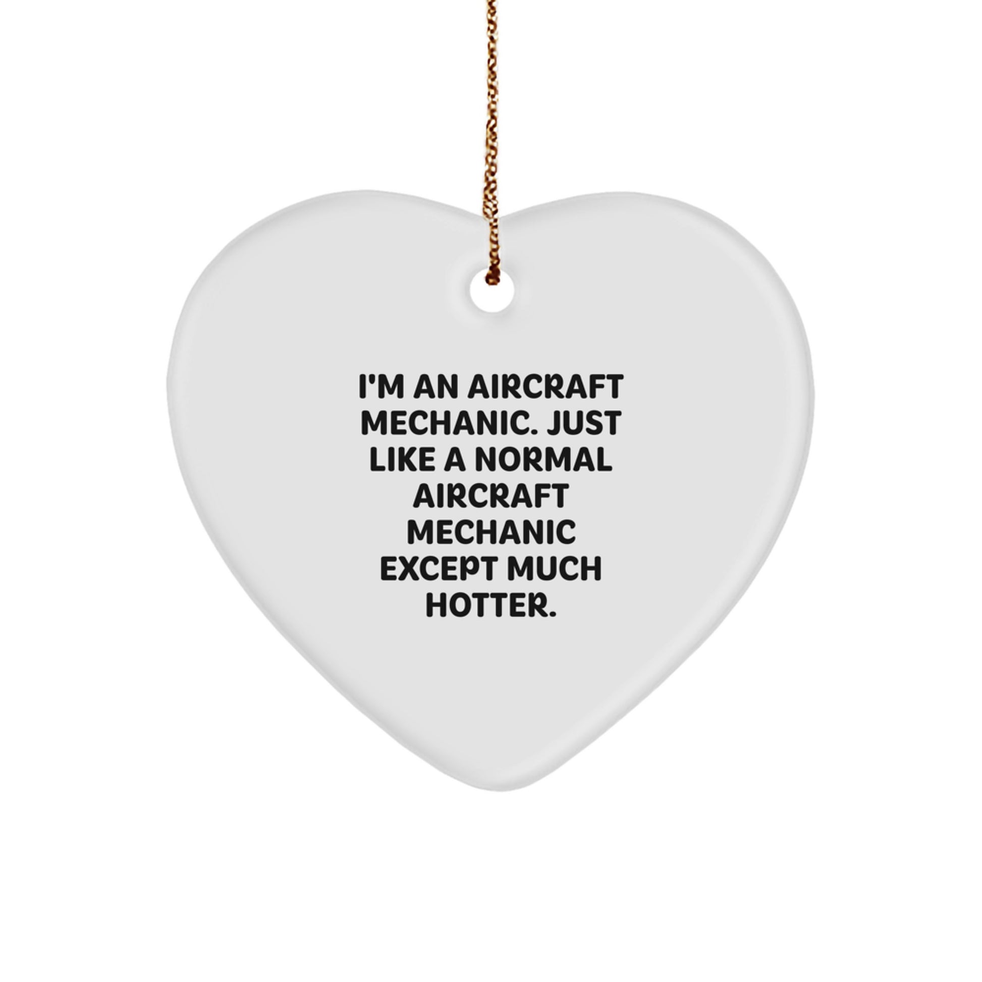 Aircraft Mechanic Funny Heart Ornament Gifts from Friends to Coworkers for Christmas Unique - Image 1