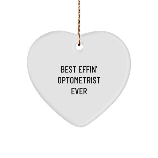 Optometrist Keepsake Heart Bright Christmas Ornament for Him Gift - Image 1