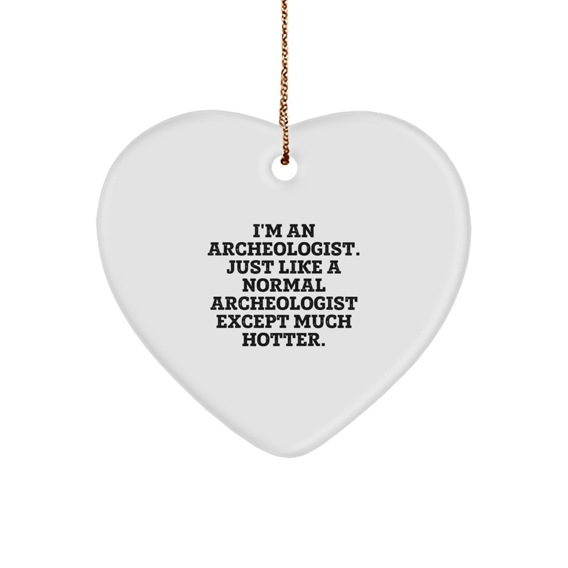 Funny Archeologist Heart Ornament Gifts from Friends to Family, Archeologist Unique Christmas Decorations, Heart Shaped with Humorous Quote, Gifts for Archeologist Men or Women - Image 1