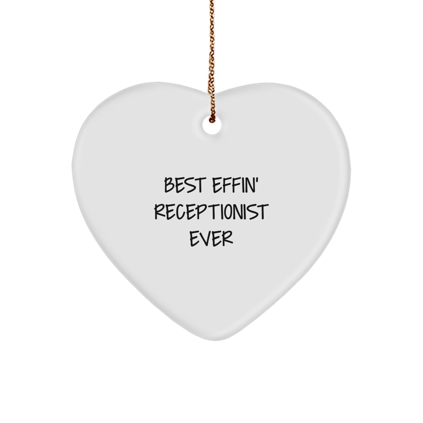 Receptionist Heart Ornament Idea for Coworkers Christmas Gift - Image 1