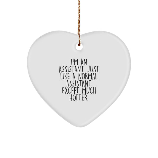Funny Assistant Heart Ornament, Gifts from Men to Women Coworkers, Perfect for Assistant Appreciation Day, Christmas Unique Gifts - Image 1