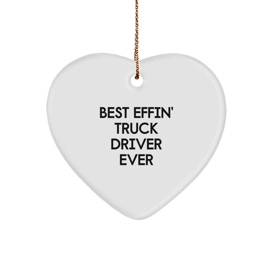Truck Driver Heart Ornament Keepsake Holiday Christmas Gift for Him - Image 1