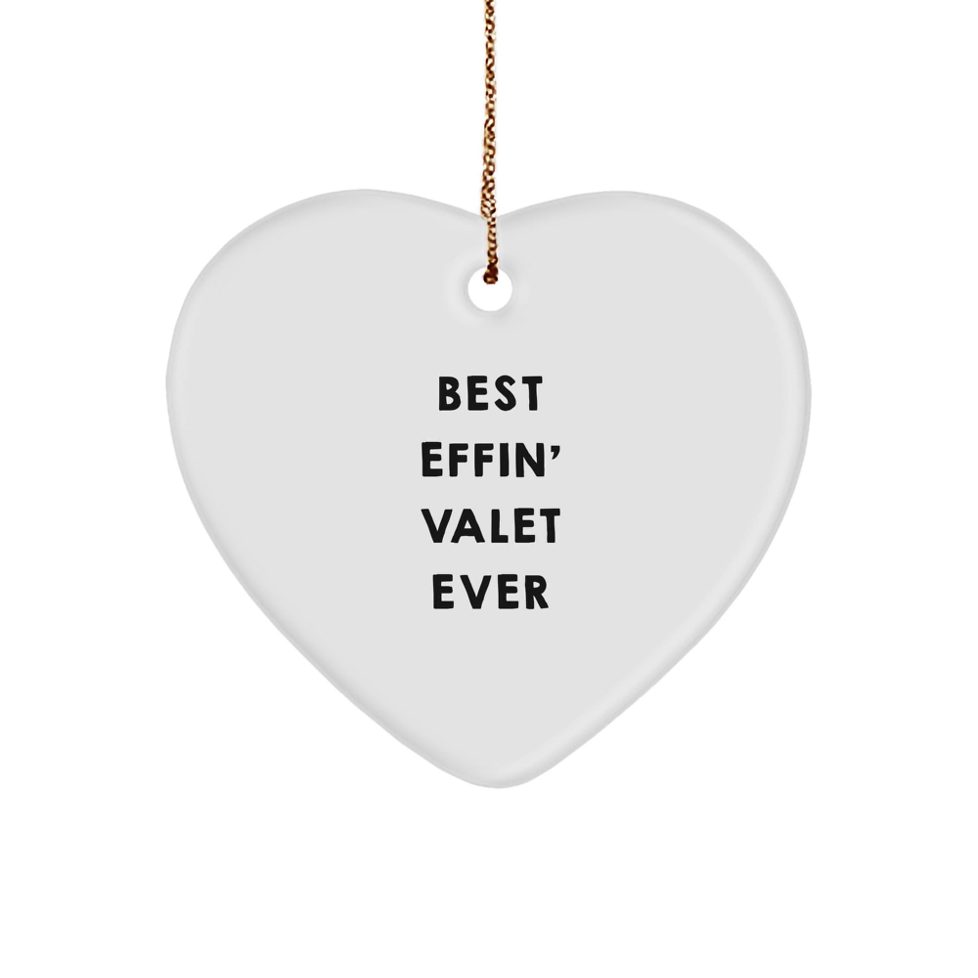 Funny Valet Gifts for Him Heart Ornament Best Effin' Valet Ever Christmas Unique Decor, Gifts from Men to Friends, Family, Coworkers - Image 1