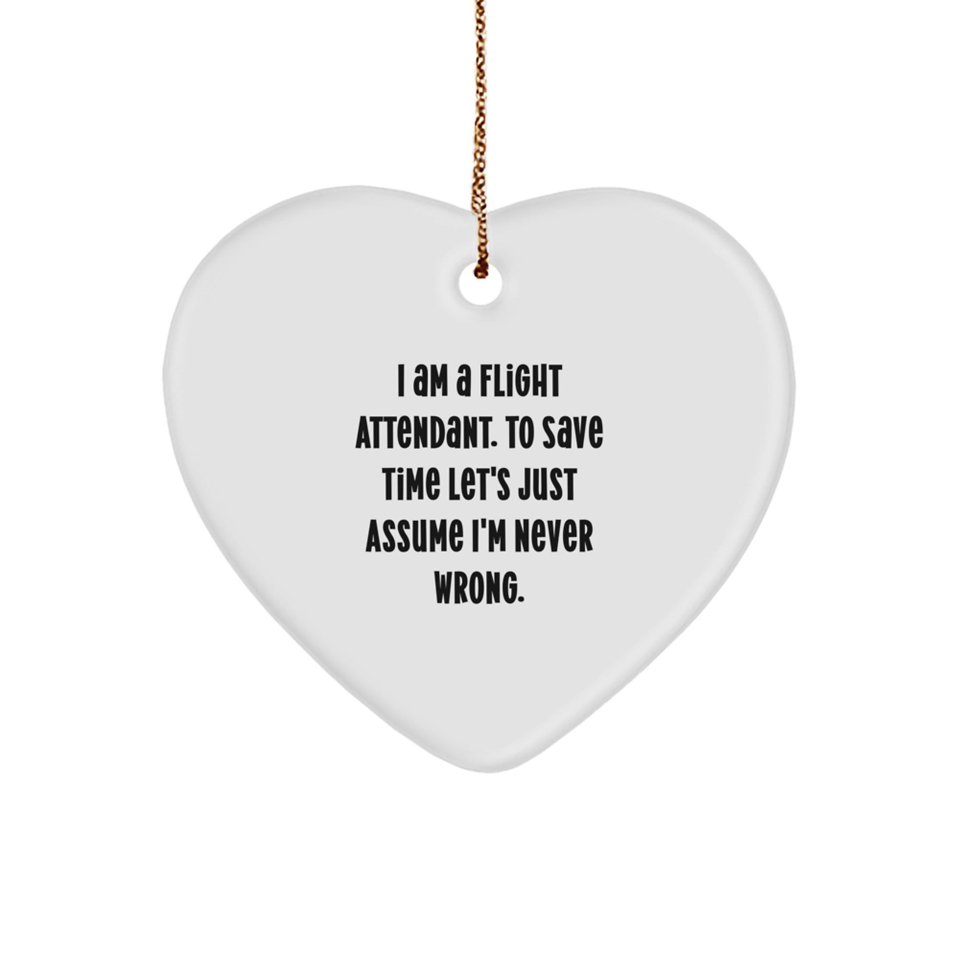 Sassy Flight Attendant Heart Ornament Novelty for Friends Christmas Gift - Image 1