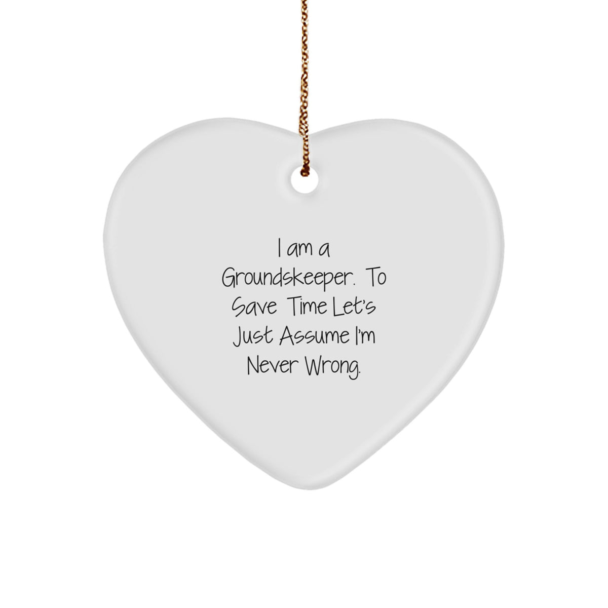 Groundskeeper Keepsake Heart-Shaped Christmas Ornament for Him Gift - Image 1
