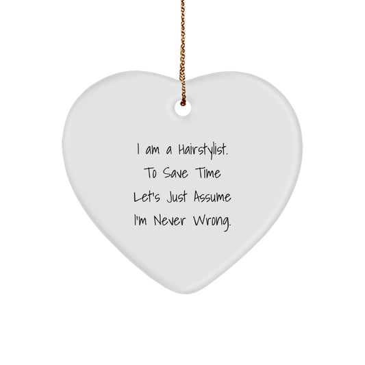 Funny Hairstylist Heart Ornament Gifts from Friends for Men Women Coworkers Family - Image 1