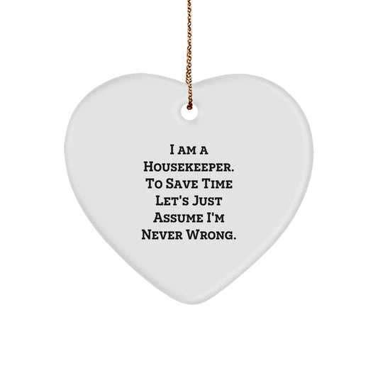 Funny Housekeeper Heart Ornament Gifts from Friends to Housekeeper for Christmas Unique - Image 1