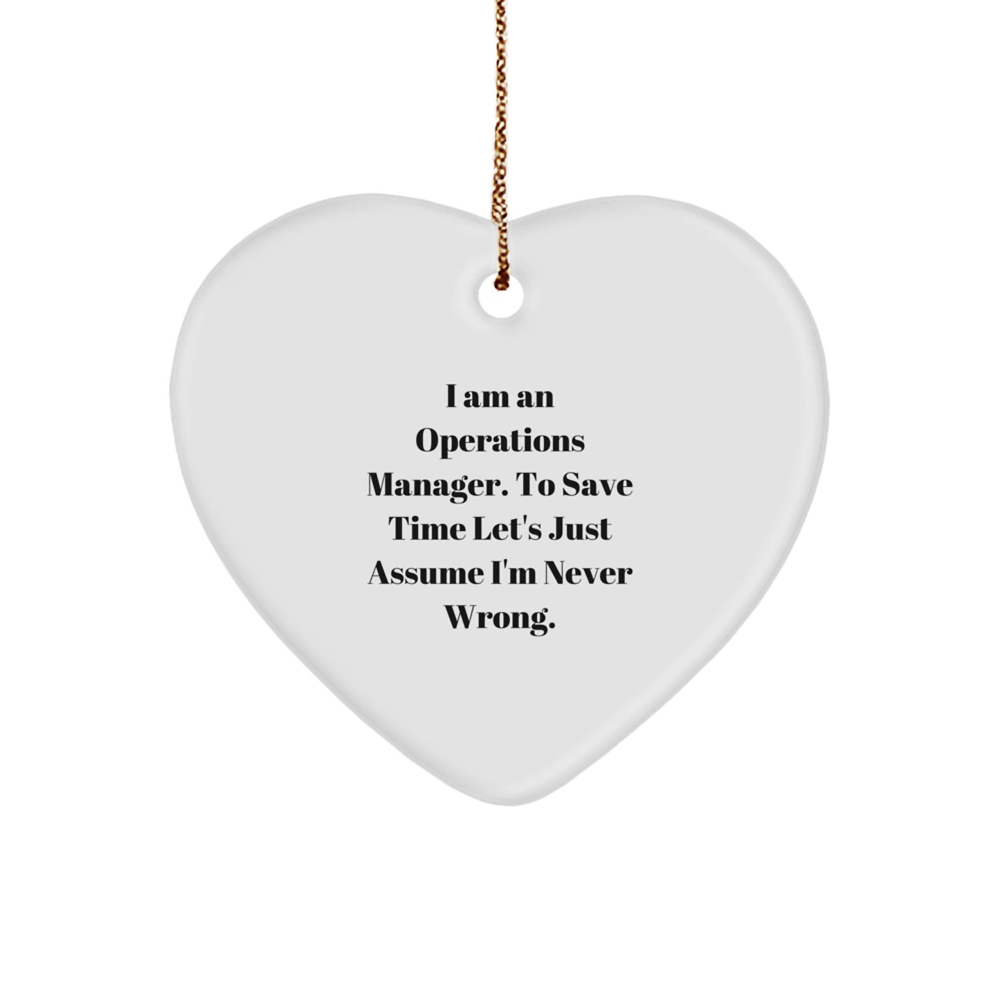 Christmas Gift for Her Operations Manager Heart Ornament Present - Image 1