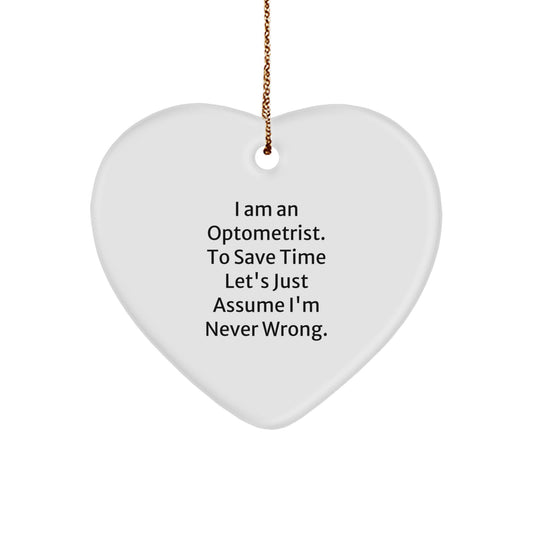 Optometrist Gifts from Friends, Optometrist Heart Ornament, Funny Quote Christmas Unique Gifts for Optometrist - Image 1