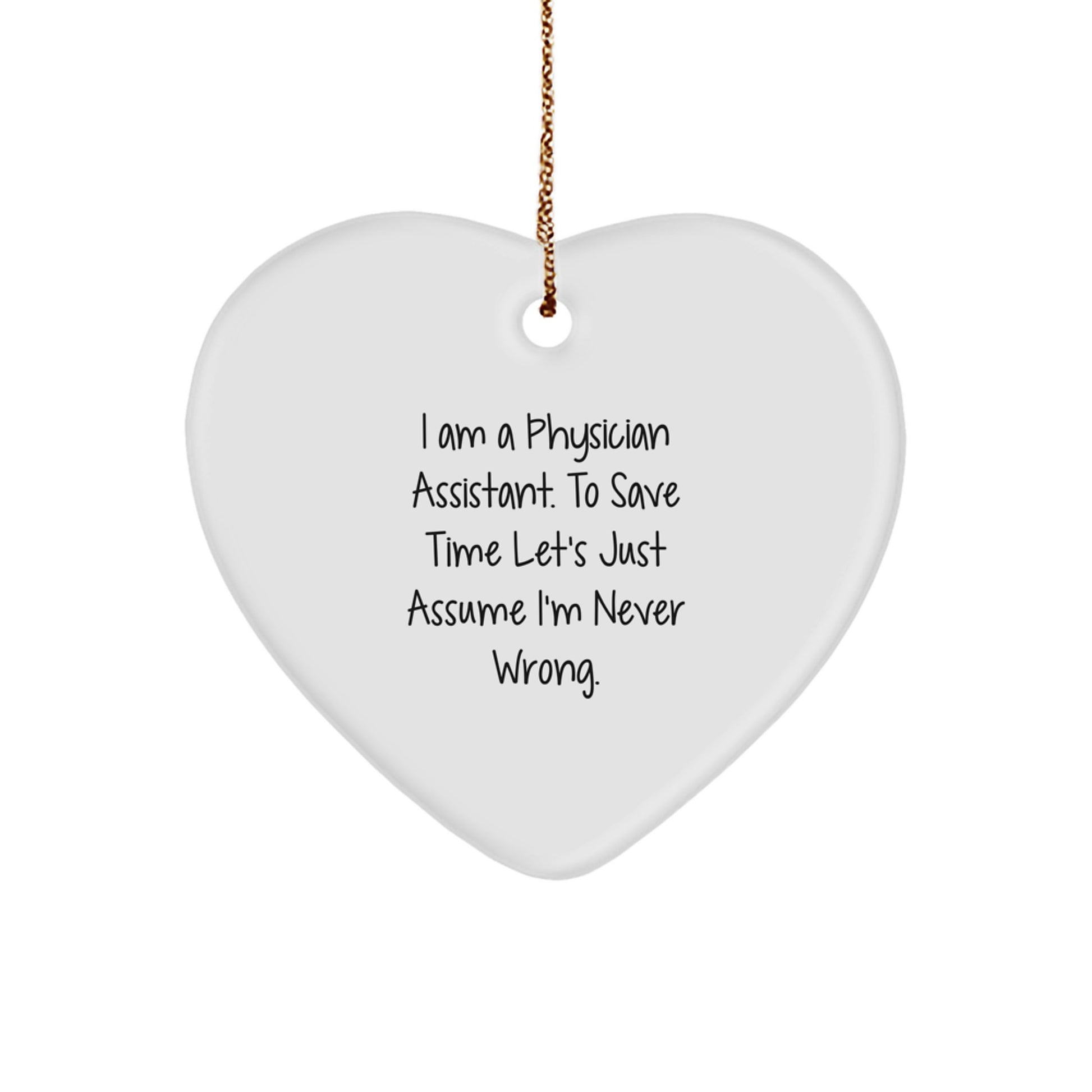 Physician Assistant Heart Keepsake Christmas Ornament for Him Gift - Image 1