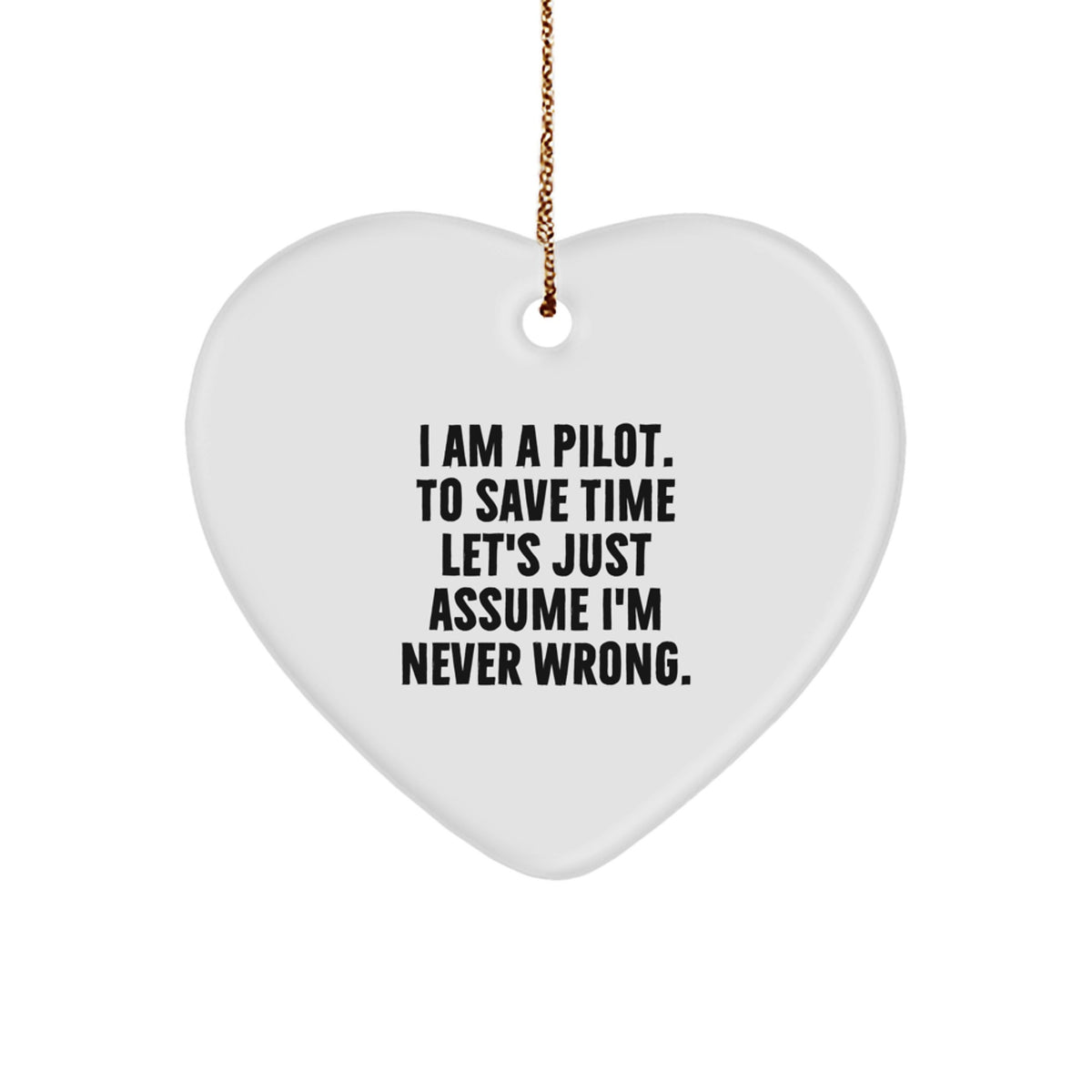 Pilot Heart Keepsake Durable Christmas Ornament for Him Gift - Image 1
