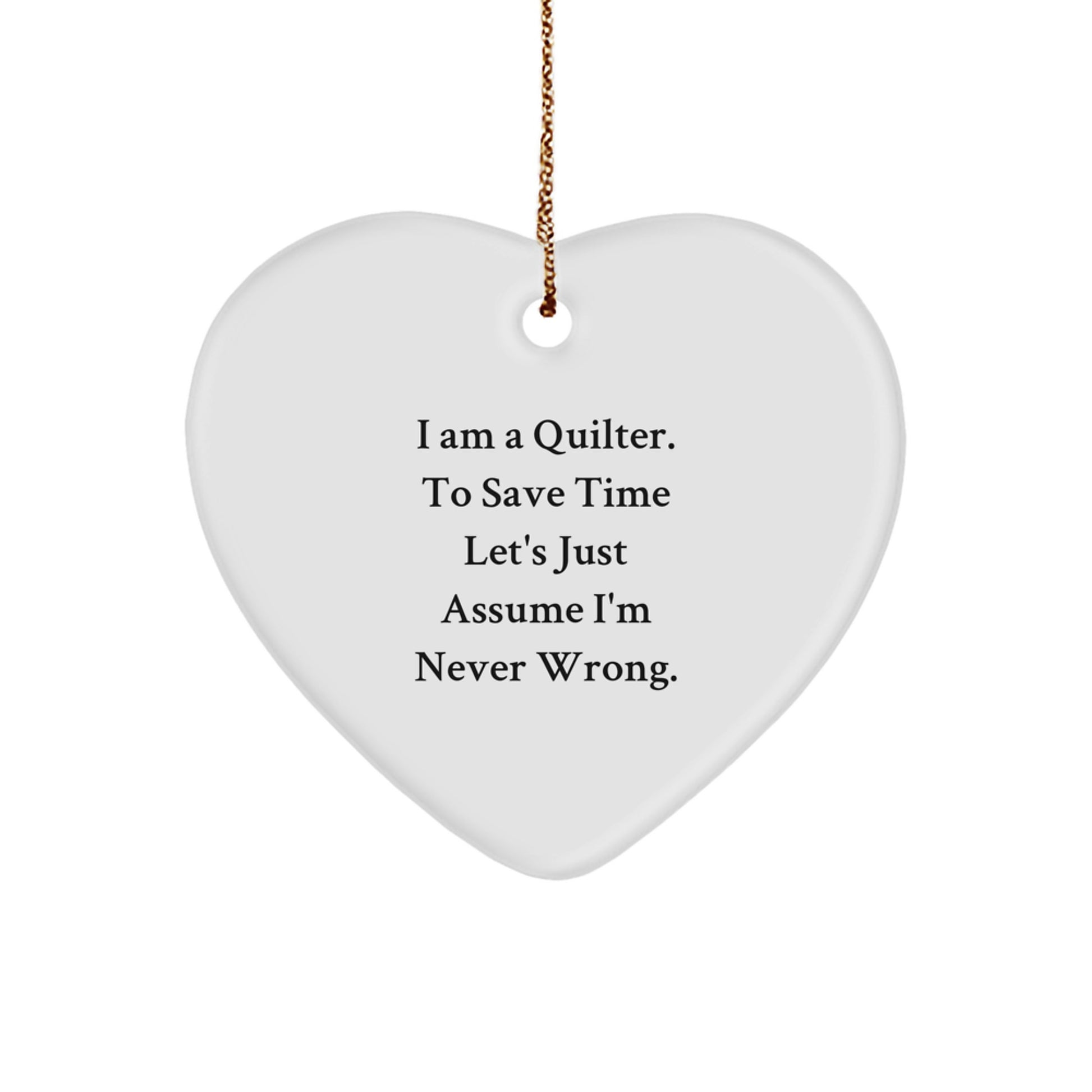 Quilter Keepsake Heart Christmas Ornament for Him Gift Durable MDF - Image 1