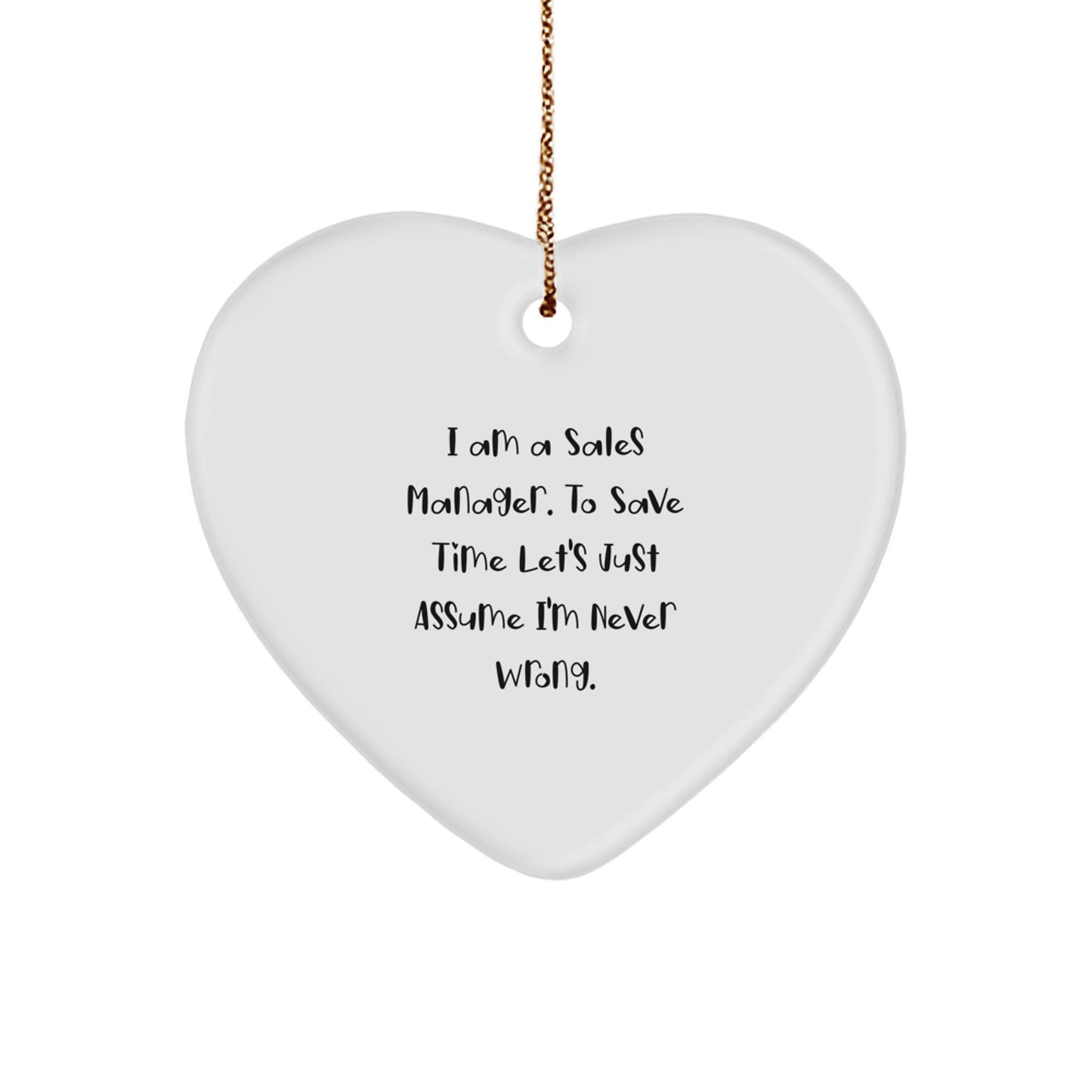 Christmas Gift for Her Sales Manager Heart Ornament Bright Joyful - Image 1
