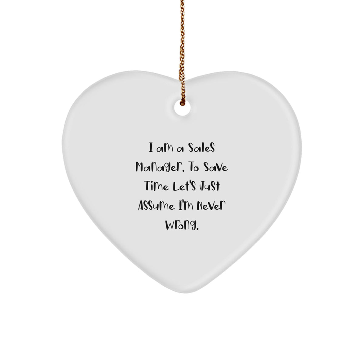 Christmas Gift for Her Sales Manager Heart Ornament Bright Joyful - Image 1