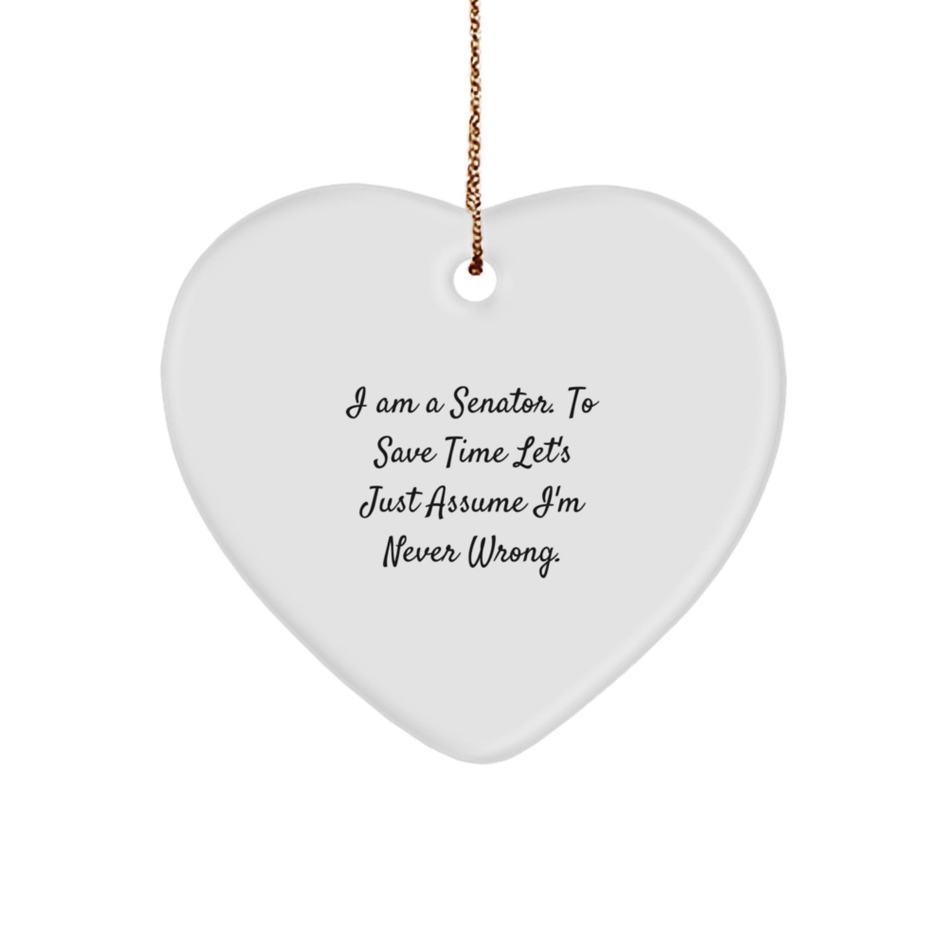 Funny Senator Heart Ornament Gifts for Senator Friends Christmas Unique Gifts from Family - Image 1