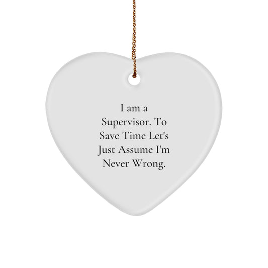 Funny Heart Ornament Gifts for Supervisor Men from Friends and Family at Christmas - Image 1