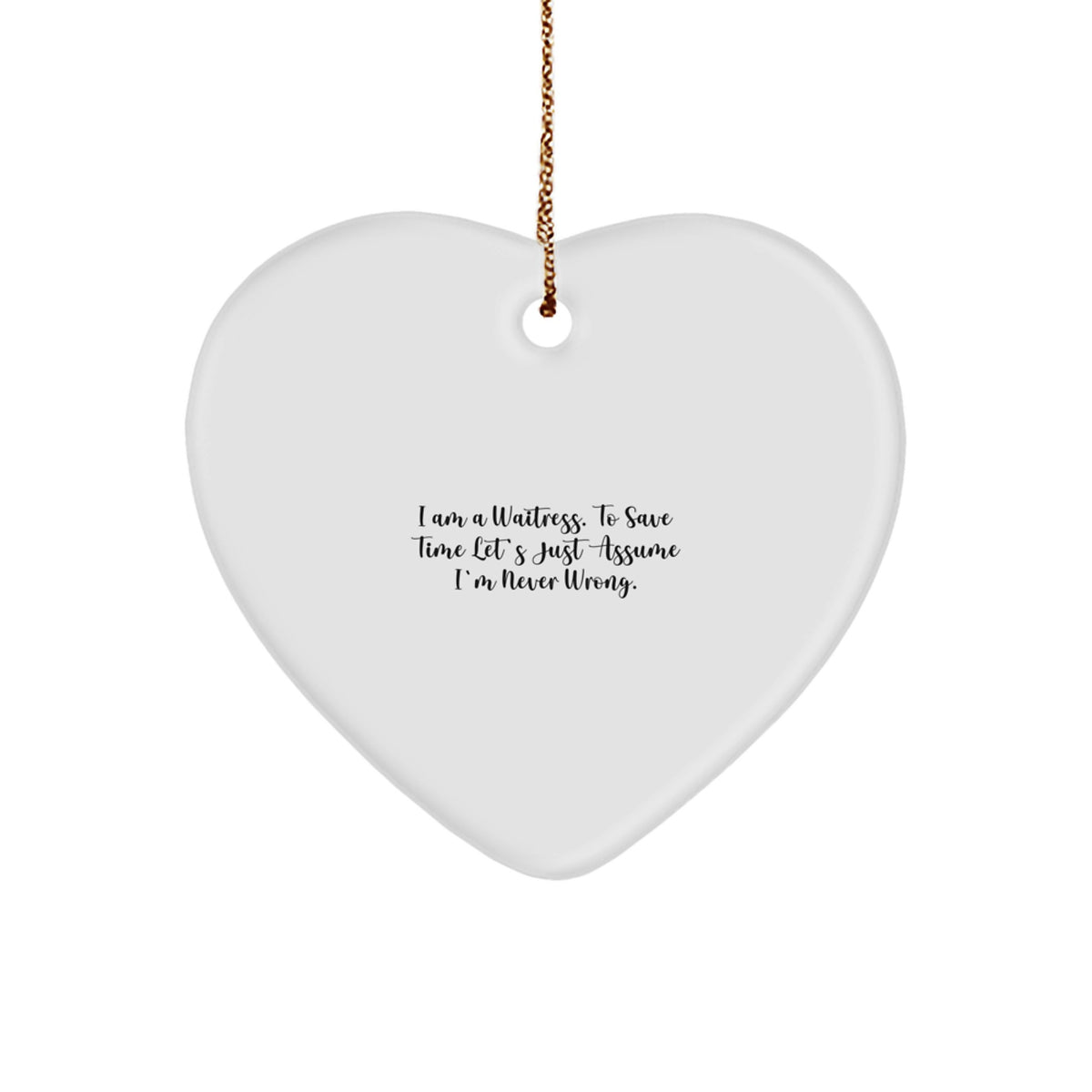 Christmas Unique Gift for Her Waitress Heart Ornament Present - Image 1