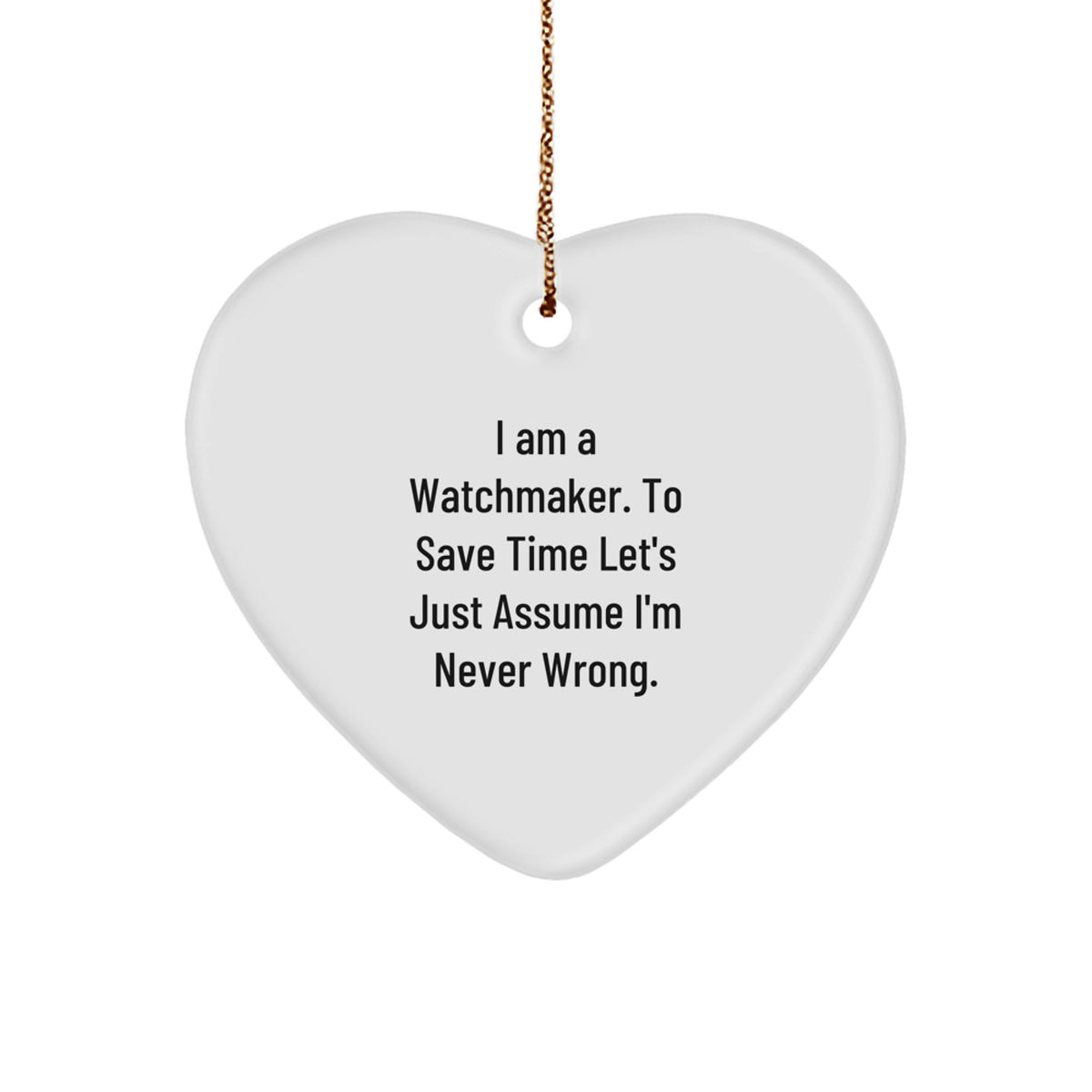 Christmas Gift for Her Watchmaker Heart Ornament Deluxe Present - Image 1