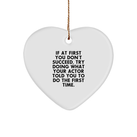 Funny Actor Christmas Heart Ornament Gifts from Family, Friends, or Coworkers, Perfect for Men or Women, Actor Appreciation Unique Gifts - Image 1