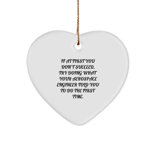 Aerospace Engineer Heart Ornament, Funny Christmas Unique Gifts from Friends to Family, Heart Shaped Decorations for Aerospace Engineer Men Women - Image 1