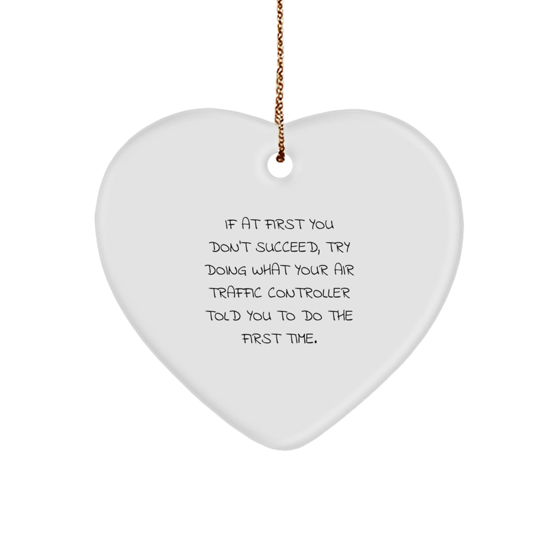 Air Traffic Controller Heart Ornament Christmas Gift Idea for Coworkers - Image 1