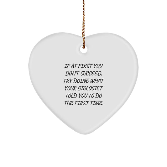 Heart Ornament Biologist Christmas Gift for Coworkers Idea - Image 1