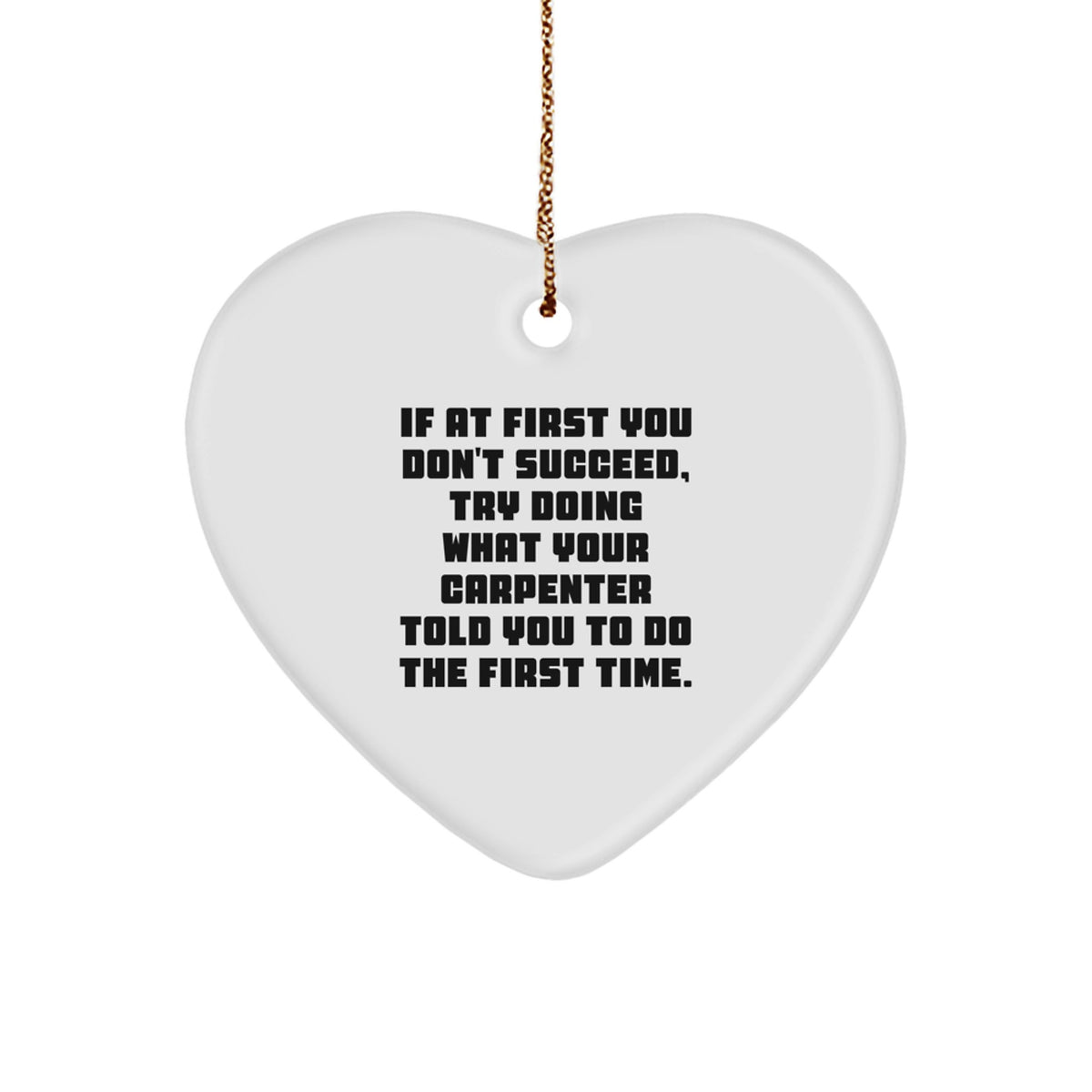 Playful Carpenter Heart Ornament for Friends Surprise Christmas Gift - Image 1