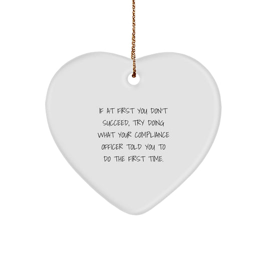 Funny Compliance Officer Heart Ornament Gifts from Friends to Men for Compliance Officer on Christmas Unique - Image 1