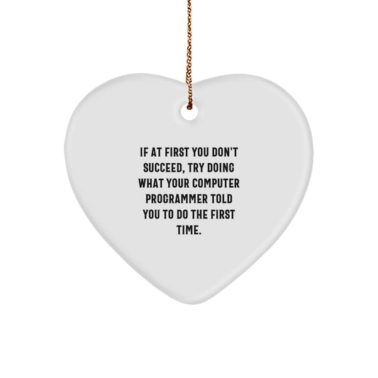 Funny Computer Programmer Heart Ornament Gifts from Friends to Computer Programmer for Christmas Unique Gifts - Image 1