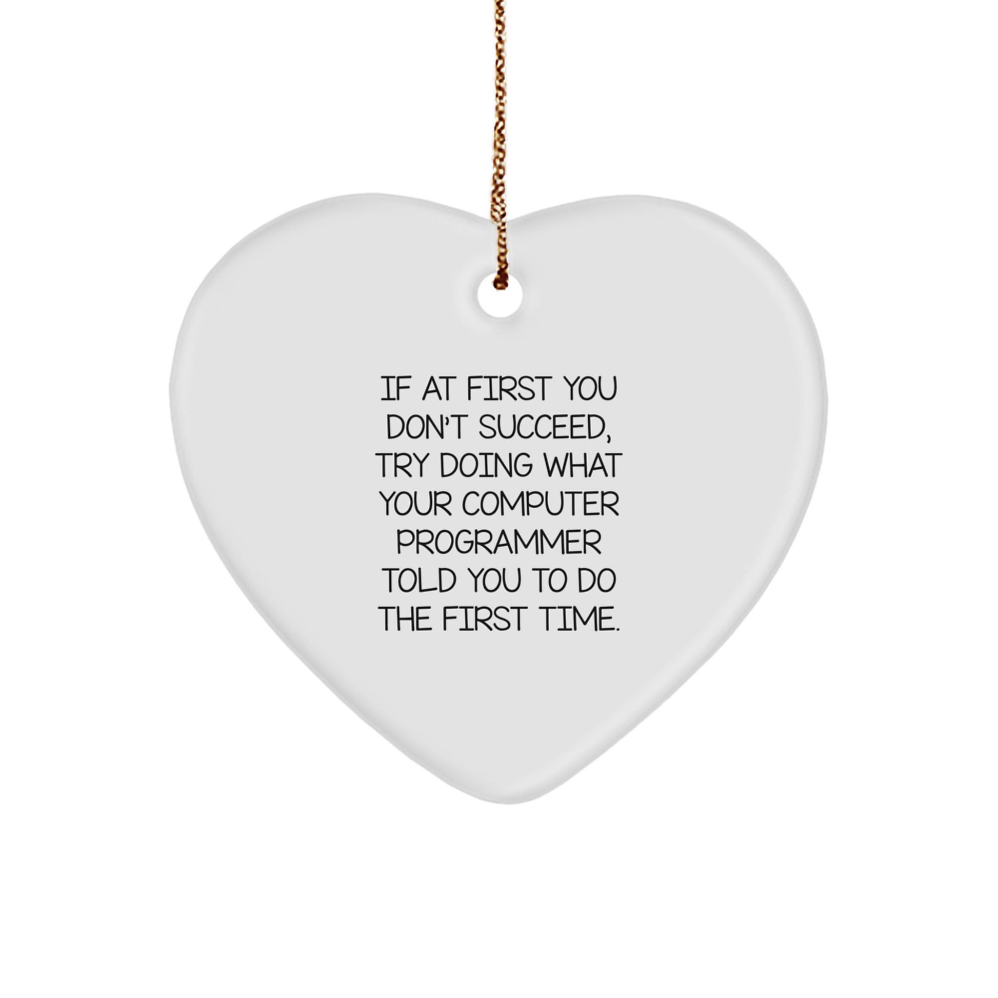 Funny Computer Programmer Gifts from Friends, Heart Ornament for Computer Programmer Men, Christmas Unique Gifts - Image 1